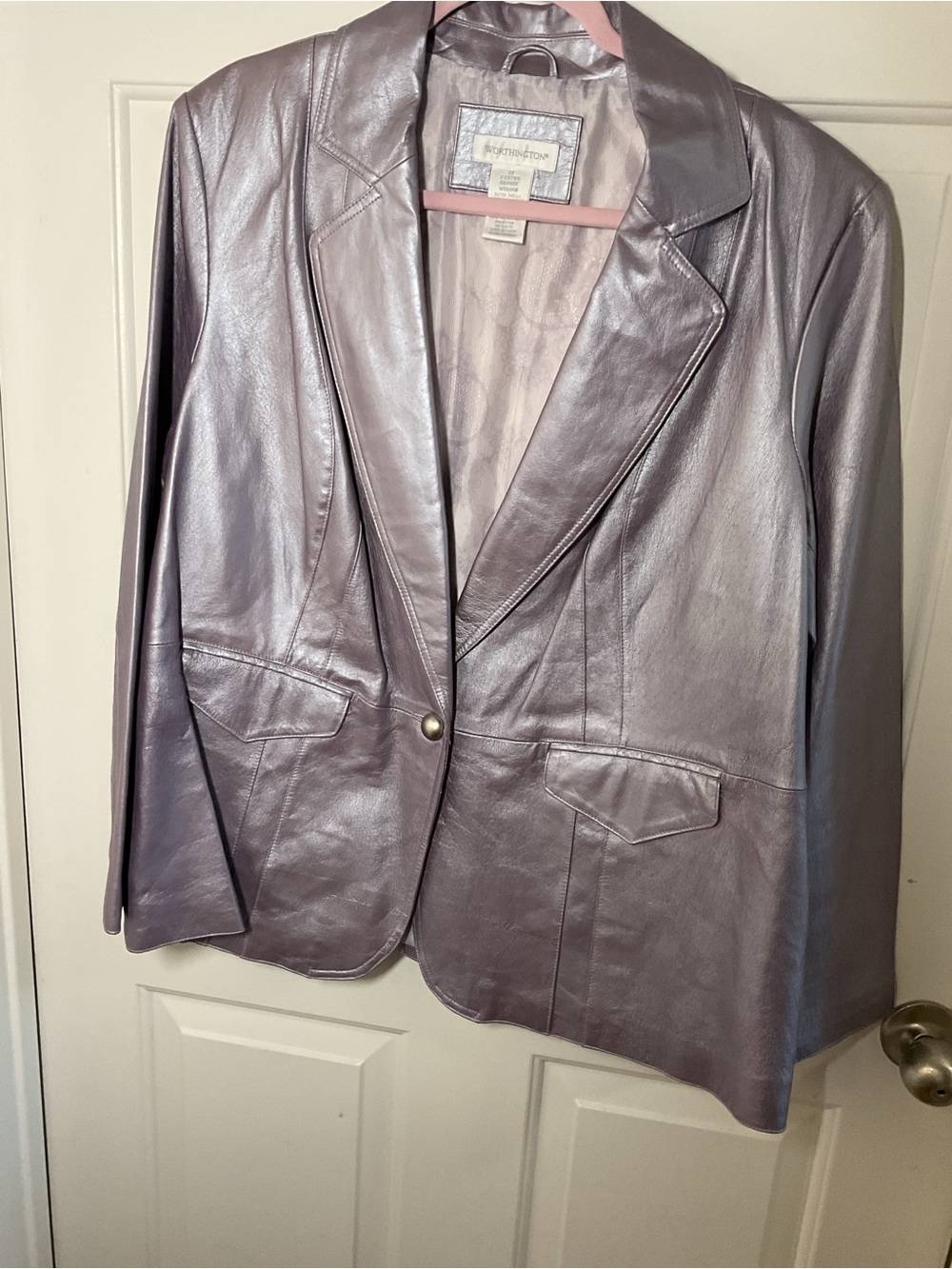Worthington Genuine Leather Orchid Blazer Jacket Women’s Plus 2X - Picture 2 of 7